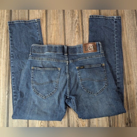 Lee Slim Straight 30x30 Stretch Jeans With One Hole - Picture 3 of 12